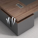 Kunstmatige hout executive bureau eigentijdse bruine l-vorm computer bureau