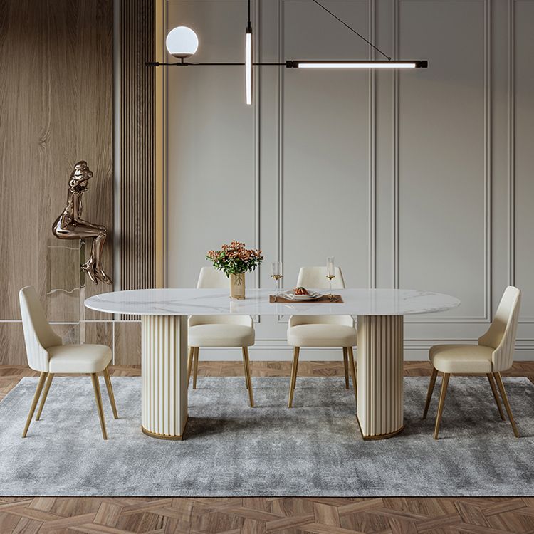 Metal Contemporary Free Form Indoor Table Sintered Stone Table for Dining Room Clearhalo ' dining_table' 'Dining Tables & Seating' 'Dining Tables' 'furn' 'furn_dining_table' 'Furniture' 'furniture_dining_table' 'Kitchen & Dining Furniture' 'kitchen&dining_furn' 'kitchen' 'kitchen_dining_table' 1200x1200_5877becf-b918-4dde-975f-d4335ac5d5d3