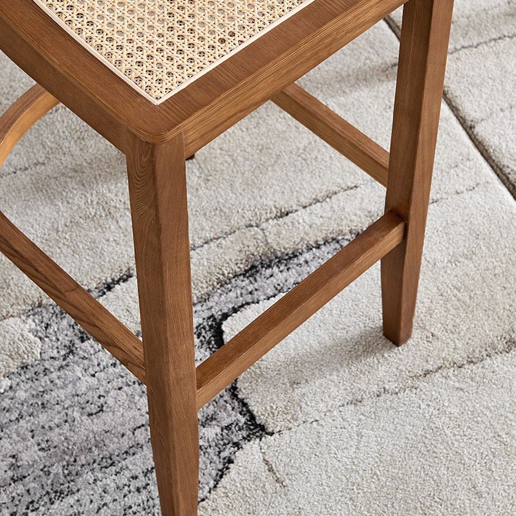 Modern Style Low Back Barstool Wooden Counter Bar Stool with Wood Legs