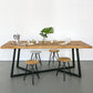 Industrial Solid Wood Khaki Dining Table Rectangle Shape Dining Table with Sled Base Clearhalo ' dining_table' 'Dining Tables & Seating' 'Dining Tables' 'furn' 'furn_dining_table' 'Furniture' 'furniture_dining_table' 'Kitchen & Dining Furniture' 'kitchen&dining_furn' 'kitchen' 'kitchen_dining_table' 1200x1200_5879915f-42ea-40aa-8085-119cc659281f