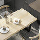 Industrial Pine Wood Dining Table Rectangle Table with Black Double Pedestal Clearhalo 'Dining Tables & Seating' 'Dining Tables' 'dining_table' 'furn' 'furn_dining_table' 'Furniture' 'furniture_dining_table' 'Kitchen & Dining Furniture' 'kitchen' 'kitchen_dining_table' 1200x1200_58799af7-6262-40ea-8fda-68c5e30f9189