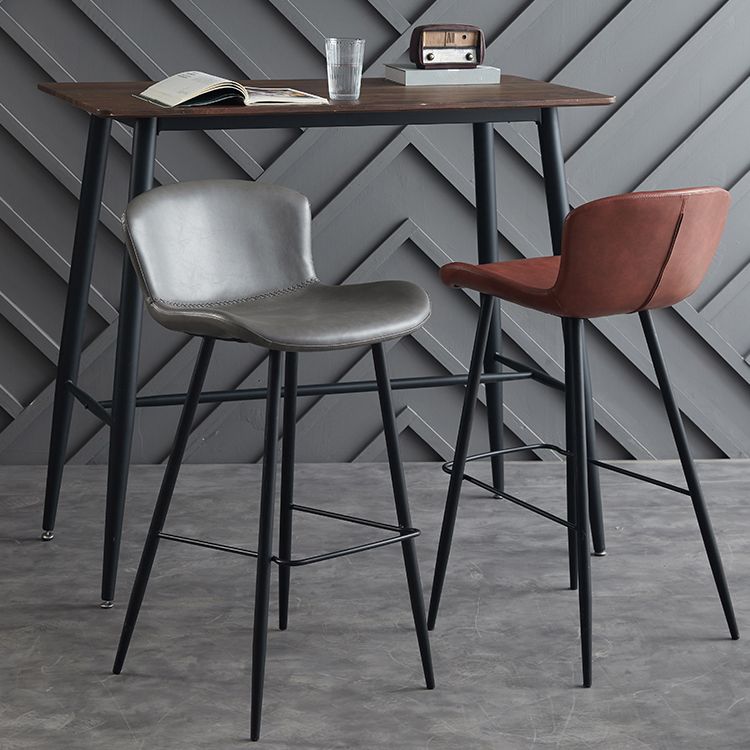 Scandinavian Home Leather Stool Footrest Matte Finish Barstool Clearhalo 'Bar Furniture' 'Bar Stools' 'bar_stools' 'furn' 'furn_bar_stools' 'Furniture' 'furniture_bar_stools' 'Kitchen & Dining Furniture' 1200x1200_587a5d54-4c9c-459d-a98c-4f456879dde7