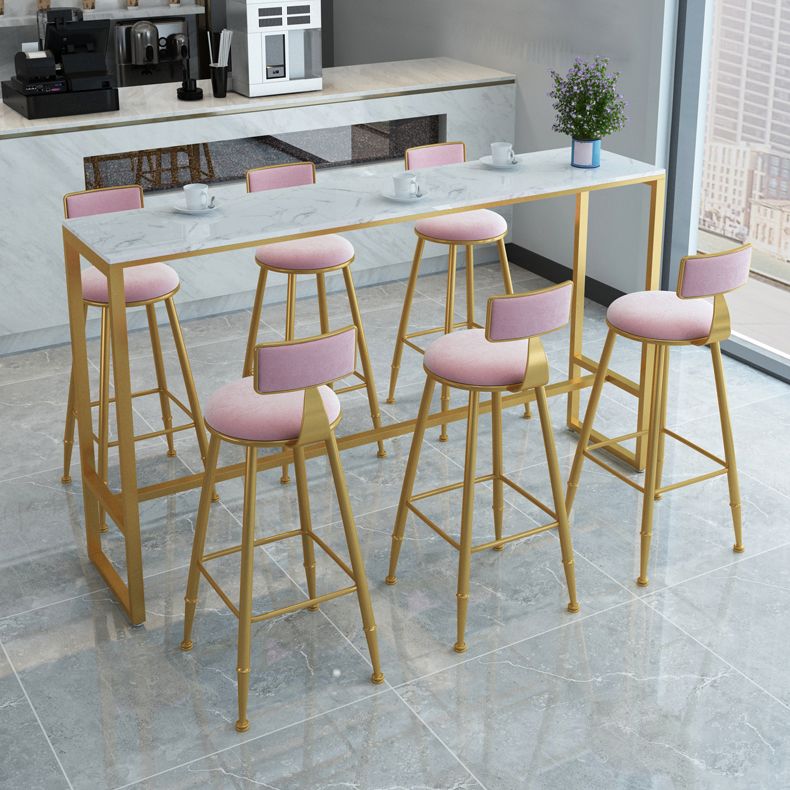 Mesa de bar de piedra sinterizada rectangular, taburetes sin brazos de lujo, juego de mesa de bar de 1/4/7 piezas