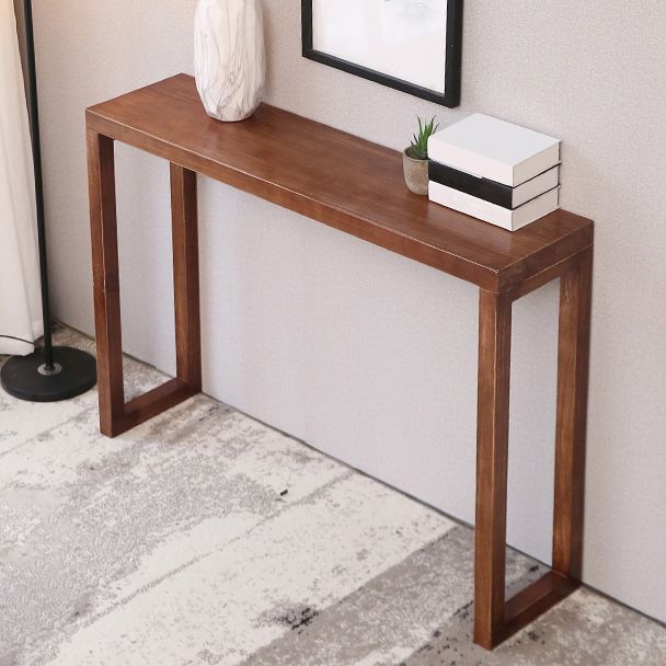 Tavolo da accento largo 12 pollici di mid-secolo moderna console di legno rettangolo