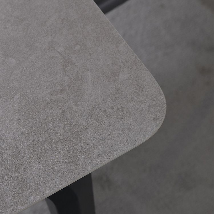 Contemporary Rectangle Dining Table Sintered Stone Dining Table with 4 Black Legs Clearhalo ' dining_table' 'Dining Tables & Seating' 'Dining Tables' 'furn' 'furn_dining_table' 'Furniture' 'furniture_dining_table' 'Kitchen & Dining Furniture' 'kitchen&dining_furn' 'kitchen' 'kitchen_dining_table' 1200x1200_587d33b8-50fd-4da3-8528-bb01a183057e