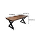 Rectangle Dining Table Industrial Dining Table with Iron Base Clearhalo 'Dining Tables & Seating' 'Dining Tables' 'dining_table' 'furn' 'furn_dining_table' 'Furniture' 'Kitchen & Dining Furniture' 1200x1200_587d81ba-bb62-4187-8677-3d4b3f21ab1e
