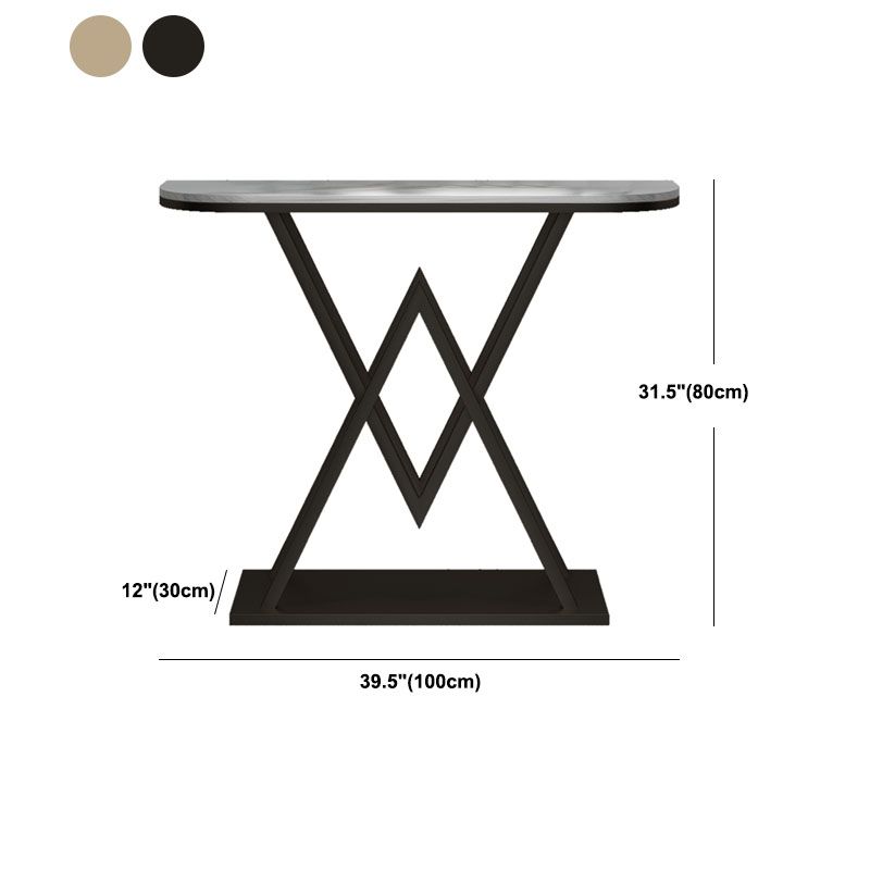 Tavolo da console in marmo glam da 12 "W tavolo da accento resistente alle macchie mezzano per la sala