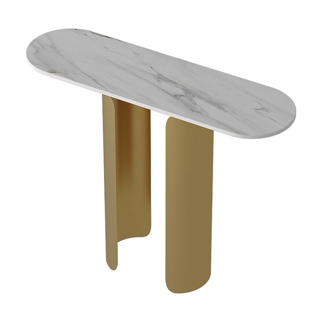 11,81 "W tavolo di accento console glam ovale di divano console di finitura antica