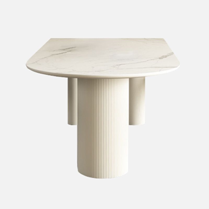 Simplicity Style Sintered Stone Dining Table 3 Legs Base 55" Wide Freeform Table for Home Clearhalo ' dining_table' 'Dining Tables & Seating' 'Dining Tables' 'furn' 'furn_dining_table' 'Furniture' 'furniture_dining_table' 'Kitchen & Dining Furniture' 'kitchen&dining_furn' 'kitchen' 'kitchen_dining_table' 1200x1200_587f3ee3-2182-4807-90d2-26959a48be07