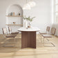 Modern Oval Table Sintered Stone Table with Wooden Legs for Home
