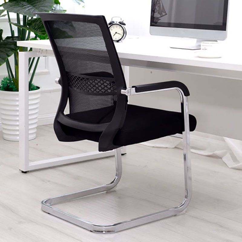 Modern Fixed Arms Office Chair Lumbar Support No Wheels Office Chair Clearhalo 'furn' 'furn_office_chair' 'Furniture' 'Office Chairs' 'Office Furniture' 'office_chair' 1200x1200_588048a6-347f-40be-8028-40834e21a9f0