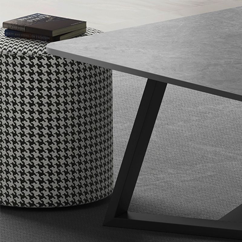 Tavolino rettangolare in ardesia tavolino in metallo tavolo da cocktail in bianco e grigio