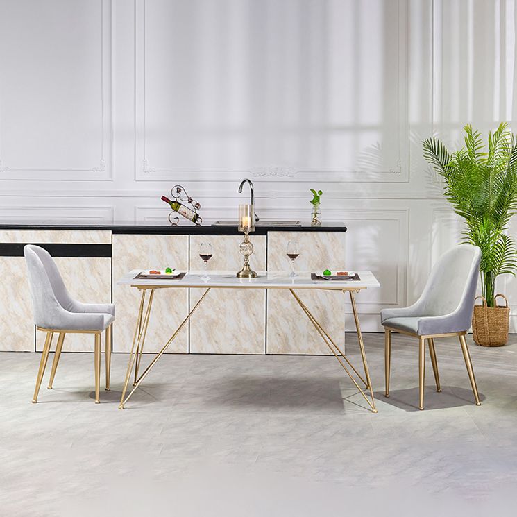 Glam Style 1/2/3/5 Pieces Dining Furniture Set Rectangle Dining Room Table and Chair Set Clearhalo 'Dining Room Sets' 'Dining Tables & Seating' 'dining_room_set' 'furn' 'furn_dining_room_set' 'Furniture' 'furniture_dining_room_set' 'Kitchen & Dining Furniture' 'kitchen&dining_furn' 'kitchen' 1200x1200_5882e2f0-ad1f-4485-a5fc-d424c84065fc