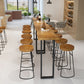 Light Brown Solid Wood Top Bar Table Industrial Metal Base Bistro Table Clearhalo 'Bar Furniture' 'Bar Tables' 'bar_tables' 'furn' 'furn_bar_tables' 'Furniture' 'Kitchen & Dining Furniture' 1200x1200_5882f03b-14f0-40b1-aaa8-677ecf02298d