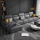 Dark Gray Faux Leather Sectional Sofa 35.43" Tall  Stain-Resistant Sofa