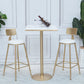 Bar Height Pub Table Glam Metal Pedestal Bar Table for Indoor