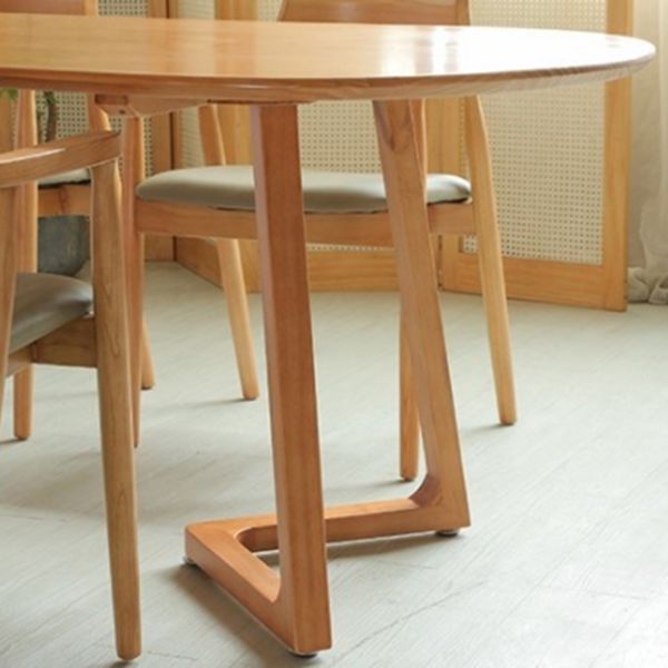 Modern Oval Dining Table Pine Solid Wood Dining Table for Kitchen Clearhalo 'Dining Tables & Seating' 'Dining Tables' 'dining_table' 'furn' 'furn_dining_table' 'Furniture' 'Kitchen & Dining Furniture' 1200x1200_5885766f-20aa-4599-a529-747d377e564d
