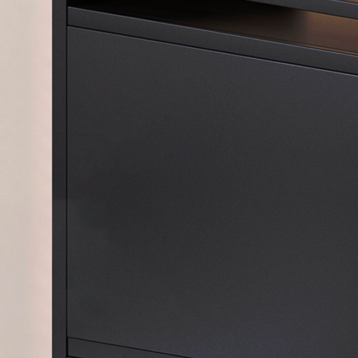 Closed Back Steel Bookcase Standard Glam Bookshelf with Doors