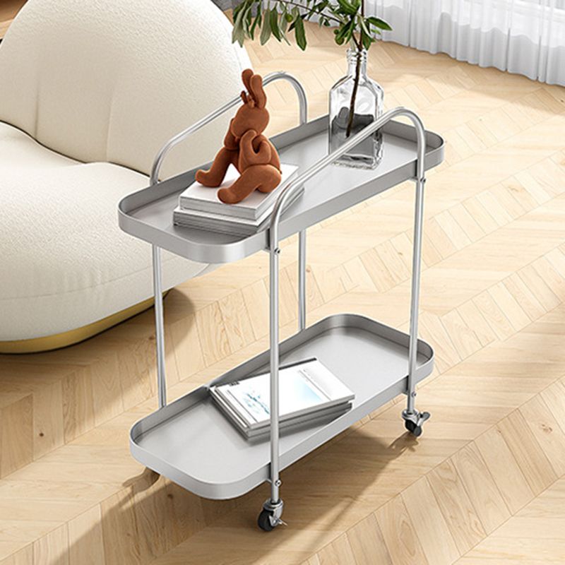 25.2" Tall Metal Side Table Shelf Included End Table with Casters Clearhalo 'Coffee & Accent Tables' 'End & Side Tables' 'end_side_tables' 'furn' 'furn_end_side_tables' 'Furniture' 'Living Room Furniture' 1200x1200_5885cba4-a9a9-4bb5-b997-58413bd4fc3e