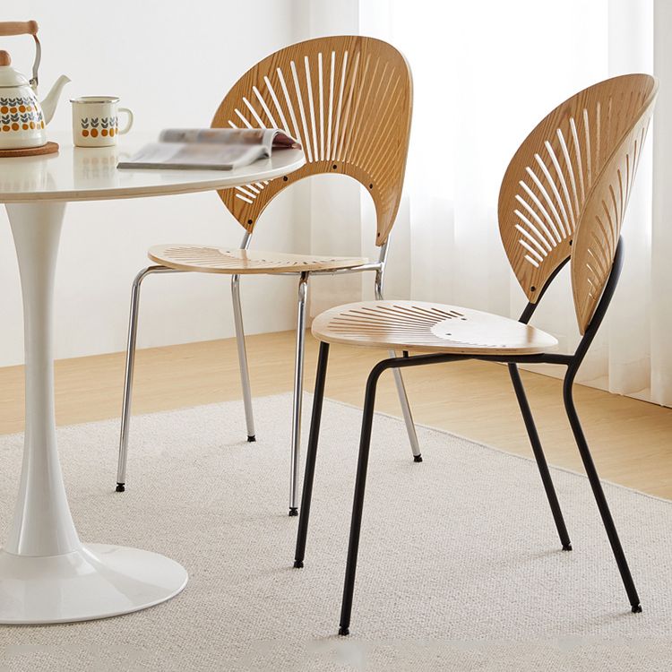 Modern Style Wooden Dining Chairs Open Back Dining Side Chairs with Metal Legs Clearhalo ' kitchen&dining_furn' 'Dining Chairs' 'Dining Tables & Seating' 'dining_chair' 'furn' 'furn_dining_chair' 'Furniture' 'furniture_dining_chair' 'Kitchen & Dining Furniture' 'kitchen' 1200x1200_5885f3ff-c0ad-4b1e-8abc-9e4c091d2492