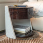 Faux Leather Nightstand 1 - Drawer Nightstand with Wood Accents