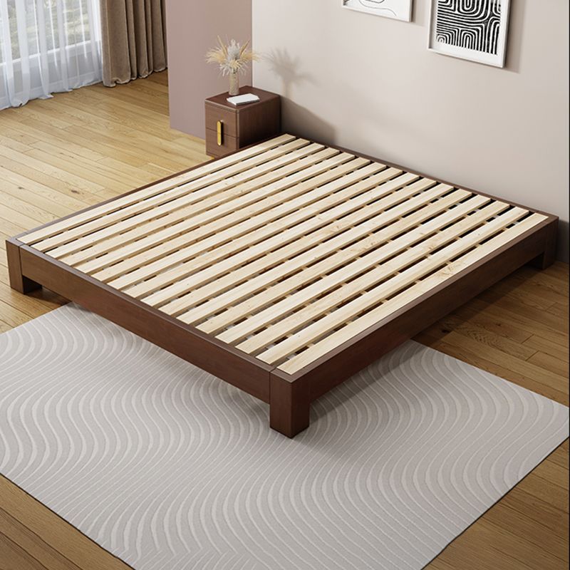 Scandinavian 9.84 " Tall Solid Color Wooden Platform Bed Frame Clearhalo 'Bedroom Furniture' 'Beds' 'furn' 'furn_beds' 'Furniture' 1200x1200_5886dbf6-bf5e-4ca0-9dea-9b4d4ee5095d