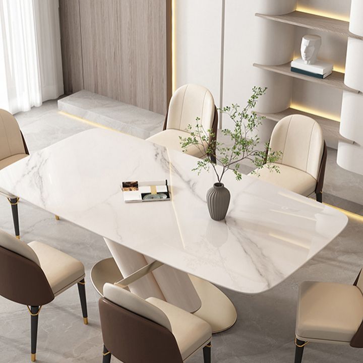 Contemporary Rectangle Sintered Stone Dining Table Set 1/4/5/7 Pieces Dining Set Clearhalo 'Dining Room Sets' 'Dining Tables & Seating' 'dining_room_set' 'furn' 'furn_dining_room_set' 'Furniture' 'Kitchen & Dining Furniture' 1200x1200_58883a06-5cd5-4aeb-9ecd-e3194332110f