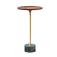 Mid-Century Modern Solid Wood Top End Table Marble Pedestal Sofa Side Table