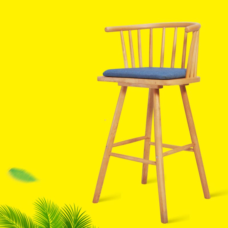 Contemporary Solid Wood Barstools Indoor Bar Stool with Low Back and Wooden Footrest Clearhalo 'Bar Furniture' 'Bar Stools' 'bar_stools' 'furn' 'furn_bar_stools' 'furniture_bar_stools' 'Kitchen & Dining Furniture' 'kitchen&dining_furn' 'kitchen' 'kitchen_furn' Furniture' 1200x1200_5888ba0a-c306-4c86-a547-57ef18d04cb7