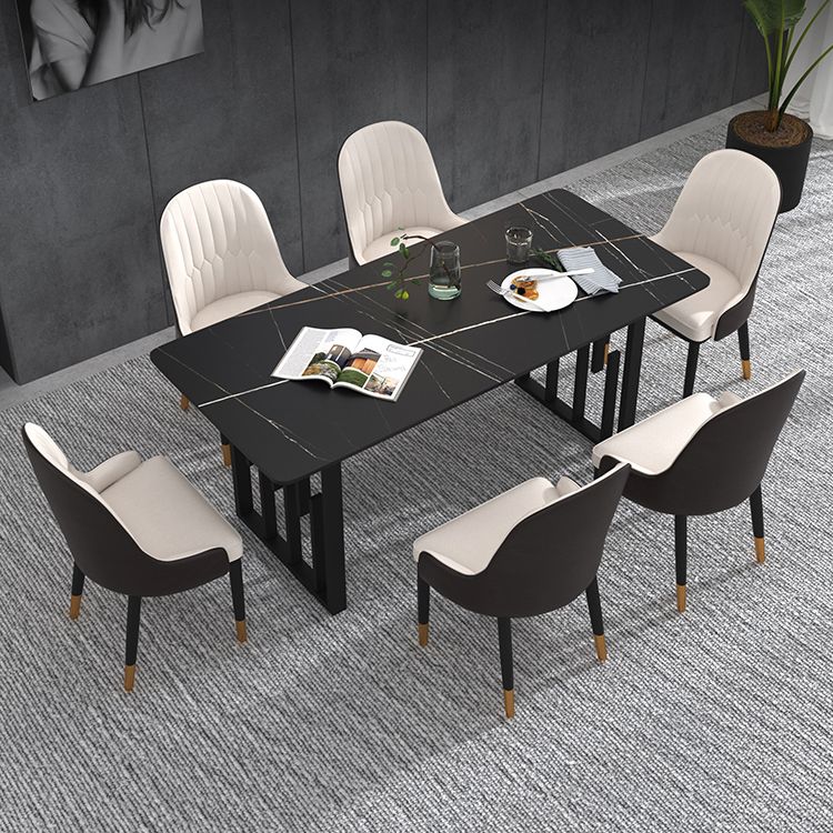 Traditional Luxury Dining Table Metal Double Pedestal Rectangle Counter Dining Table Clearhalo 'Dining Tables & Seating' 'Dining Tables' 'dining_table' 'furn' 'furn_dining_table' 'Furniture' 'furniture_dining_table' 'Kitchen & Dining Furniture' 'kitchen' 'kitchen_dining_table' 1200x1200_5889879d-5f7c-4bc9-8f45-3ab5e892419e