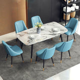 Nordic Style Leather Dining Chair Armless Metal Dining Room Chairs for Home Use Clearhalo ' kitchen&dining_furn' 'Dining Chairs' 'Dining Tables & Seating' 'dining_chair' 'furn' 'furn_dining_chair' 'Furniture' 'furniture_dining_chair' 'Kitchen & Dining Furniture' 'kitchen' 1200x1200_58899074-ddff-4e79-9a65-e0375c6f20f4