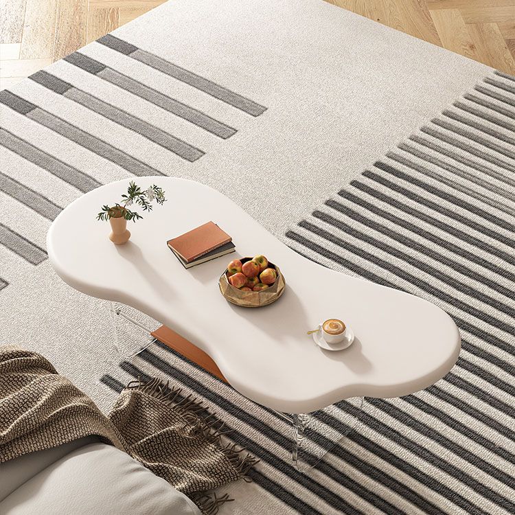 Modern White Trestle Coffee Table Geometric Manufactured Wood Cocktail Table Clearhalo 'Coffee & Accent Tables' 'Coffee Tables' 'coffee_tables' 'furn' 'furn_coffee_tables' 'Furniture' 'Living Room Furniture' 1200x1200_588a7703-20f6-4887-952c-301bcfe84bd3