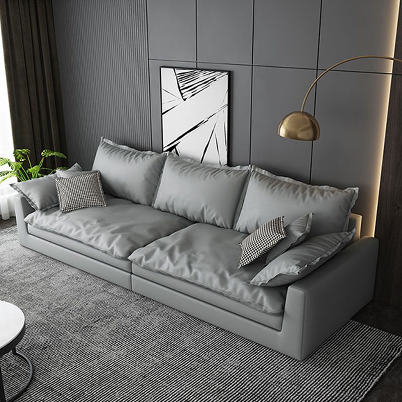 29.53 "H faux lederen vierkante arm moderne bank met kussens voor woonkamer