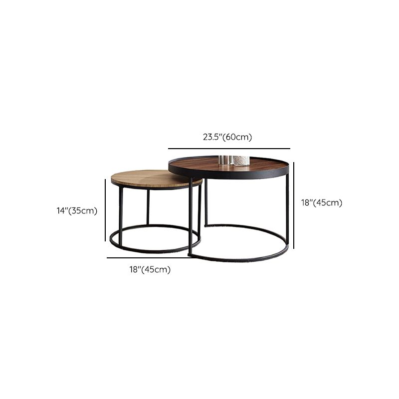 Table basse contemporaine Table de cocktail ronde en bois massif