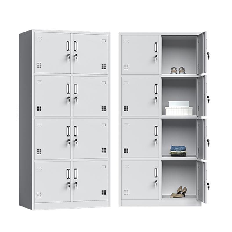 Contemporary Style Metal Wardrobe White Colour Wardrobe Closet for Home Clearhalo 'Armoires & Wardrobes' 'armoires_wardrobes' 'Bedroom Furniture' 'furn' 'furn_armoires_wardrobes' 'Furniture' 1200x1200_588b0fb7-bf23-4441-a8c9-1984602d3b98