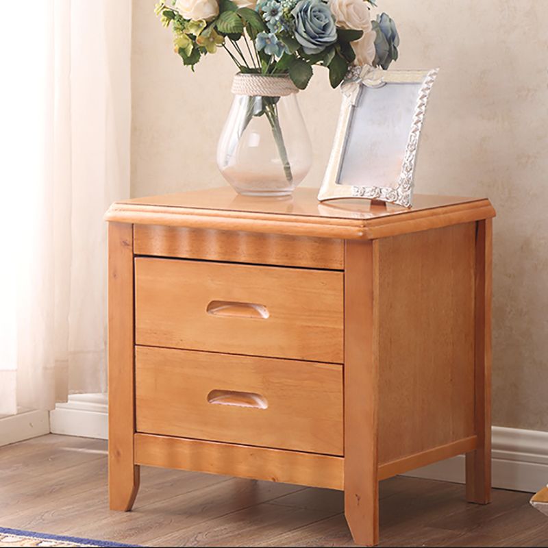 2 Drawers Solid Wood Nightstand Contemporary Oak Night Table Clearhalo 'Bedroom Furniture' 'furn' 'furn_night_stand' 'Furniture' 'night_stand' 'Nightstands' 1200x1200_588c9686-f5b9-4b50-ba4d-6fe0351a35e6