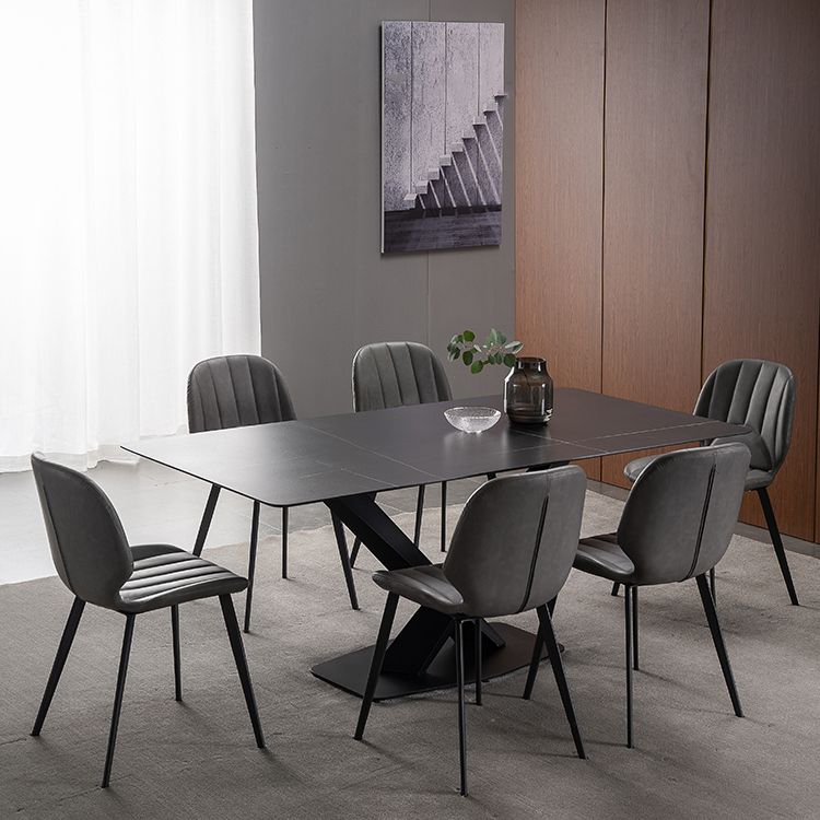 Modern 1/4/5/7 Pieces Dinette Set with Black Sintered Stone Top Rectangle Dining Table Set Clearhalo 'Dining Room Sets' 'Dining Tables & Seating' 'dining_room_set' 'furn' 'furn_dining_room_set' 'Furniture' 'furniture_dining_room_set' 'Kitchen & Dining Furniture' 1200x1200_588ce55f-77f0-4805-a40c-04348a23eec8