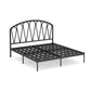 Glamour open frame bed met gebogen hoofdeinde, 48 "hoog metalen bed