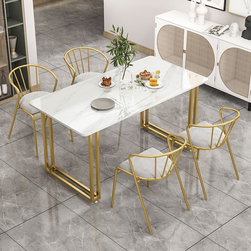 Nordic Rectangle Stone Dining Table 1/5/7 Pieces Dining Set for Dining Room Clearhalo 'Dining Room Sets' 'Dining Tables & Seating' 'dining_room_set' 'furn' 'furn_dining_room_set' 'Furniture' 'Kitchen & Dining Furniture' 1200x1200_588d10e7-d359-4652-8194-45e88d34d059