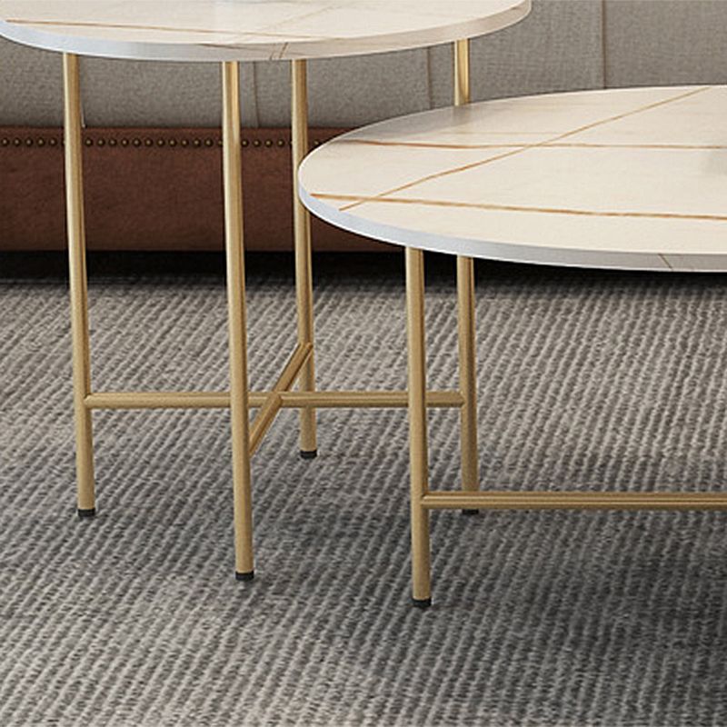 Glam Cocktail Table 4 Legs Slate Round/Oval Coffee Table Set Clearhalo 'Coffee & Accent Tables' 'Coffee Tables' 'coffee_tables' 'furn' 'furn_coffee_tables' 'Furniture' 'Living Room Furniture' 1200x1200_588e17c5-9379-47d9-a0b5-63f256d154d1