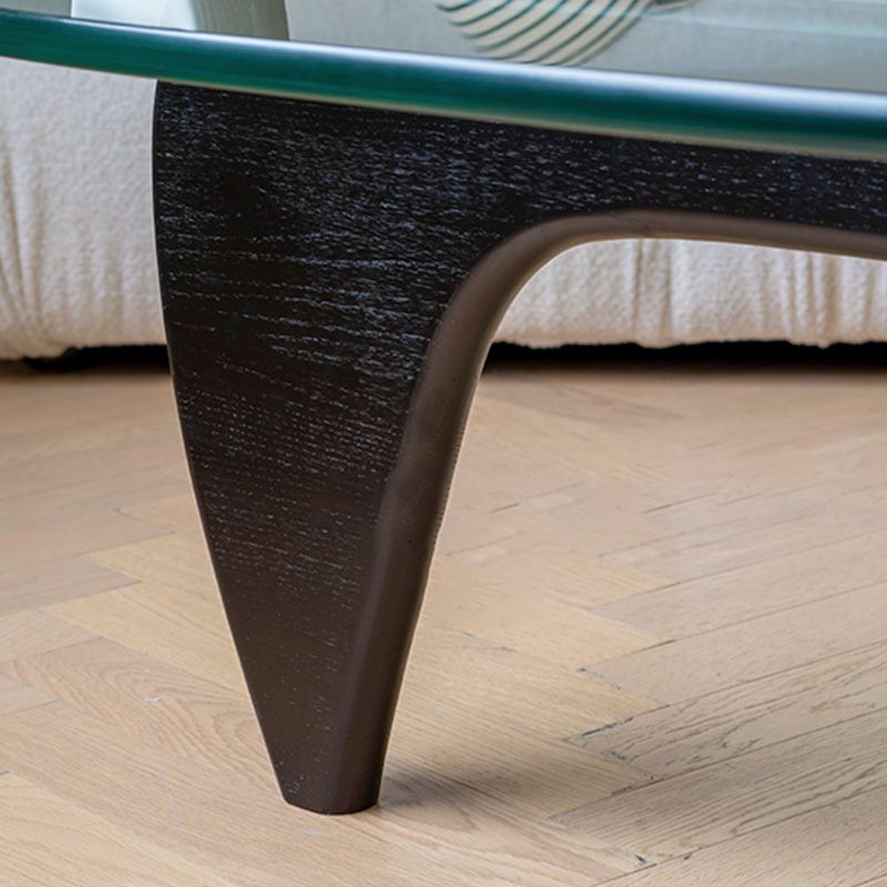 Moderne driehoek glas abstracte salontafel heldere cocktailtafel