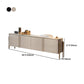 Console TV de style Glam, pieds en acier inoxydable, meuble TV avec 2 armoires
