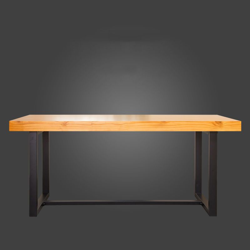 Table à manger industrielle avec trestle base de table à manger naturelle et noire avec dessus en bois