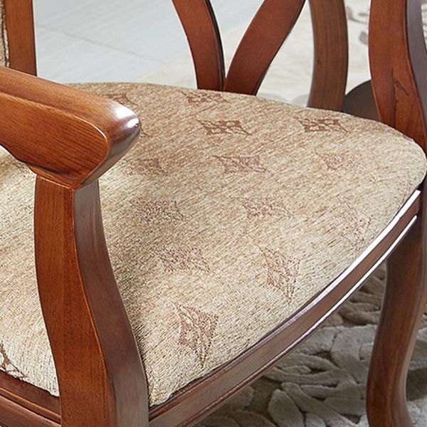 Modern Simple Arm Chair Wooden Frame Arm Dining Chair for Dining Room Clearhalo 'Dining Chairs' 'Dining Tables & Seating' 'dining_chair' 'furn' 'furn_dining_chair' 'Furniture' 'Kitchen & Dining Furniture' 1200x1200_5892c295-0fb5-4131-829f-861e68b942bd