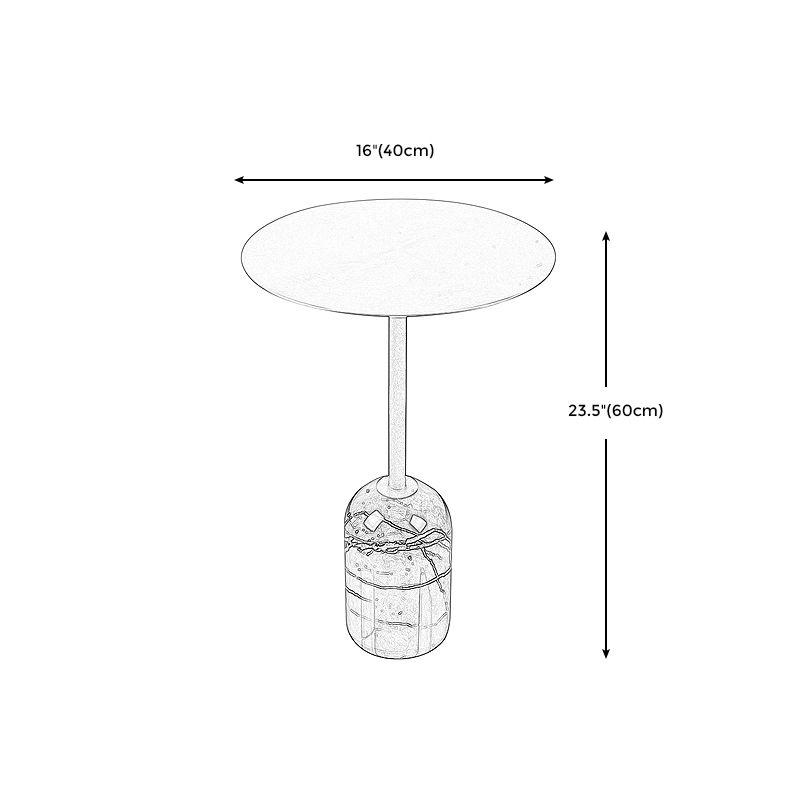 23.6/29.5"H Modern Single Leg Marble Base Metal Solid Color Round Top Coffee Table