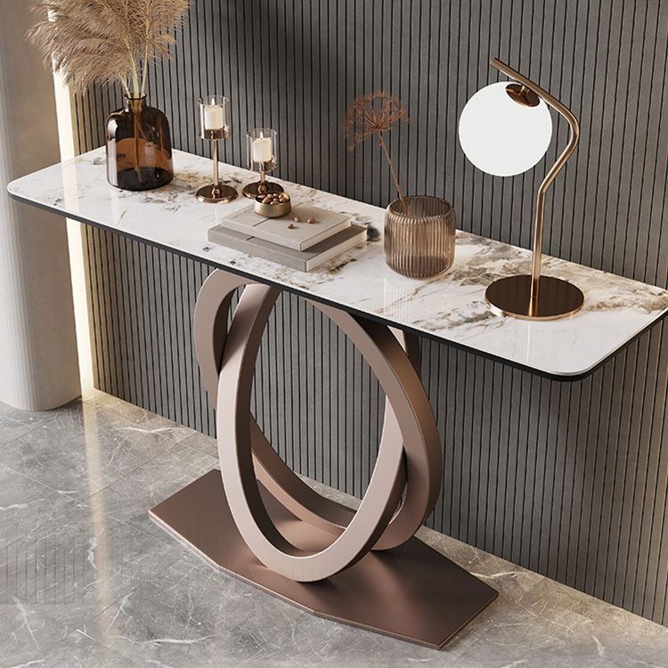 Modern Console Table Stone Abstract Base Accent Table , 33.46" Tall Clearhalo 'Console Tables' 'console_tables' 'Entry & Mudroom Furniture' 'furn' 'furn_console_tables' 'Furniture' 1200x1200_5893e658-61af-40a8-b18c-3d81e5d5bb95