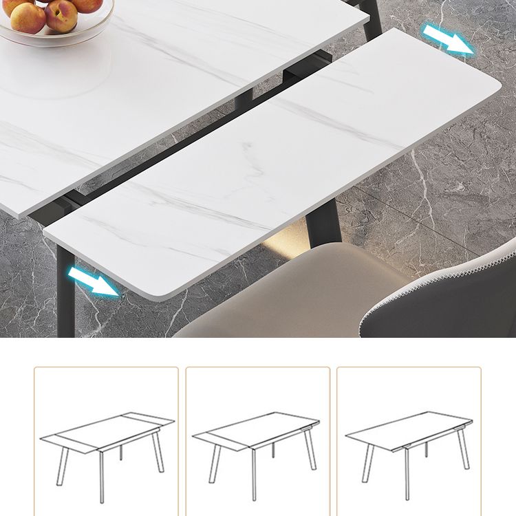 Tavolo da pranzo industriale con estensione fogliare tavolo da pranzo a base di metallo nero