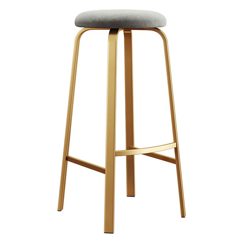 Nordic Armless Backless Counter Stool Iron Cafe Bar Stool with Cushion and Pedal Clearhalo 'Bar Furniture' 'Bar Stools' 'bar_stools' 'furn' 'furn_bar_stools' 'Furniture' 'furniture_bar_stools' 'Kitchen & Dining Furniture' 1200x1200_5895ad60-2636-457c-9e0f-b5f48ce7e99c