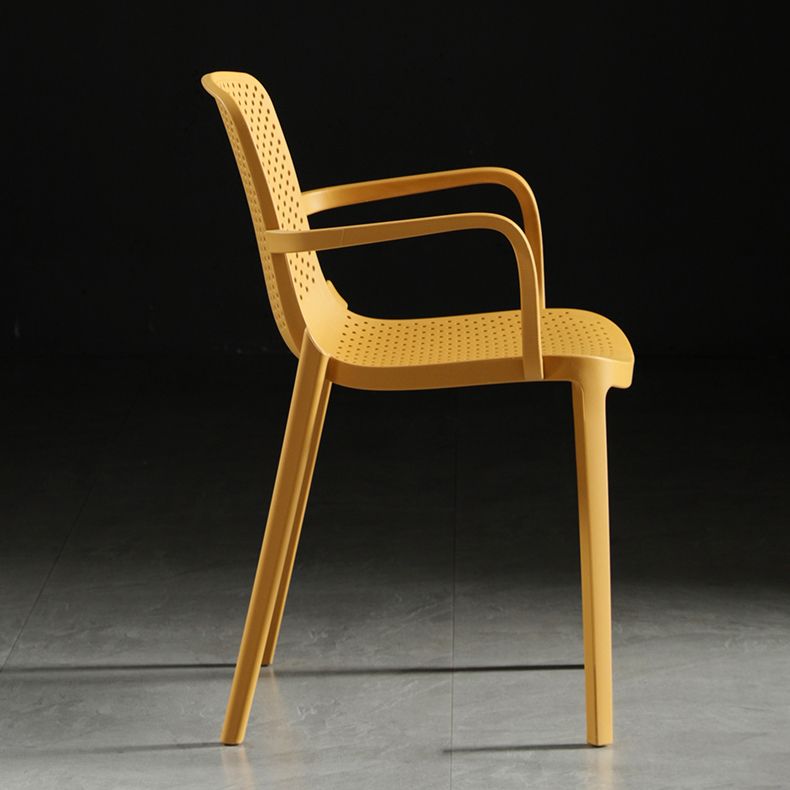Contemporary Plastic Arm Chair Kitchen Dining Room Solid Back Chair Clearhalo 'Dining Chairs' 'Dining Tables & Seating' 'dining_chair' 'Furniture' 'furniture_dining_chair' 'Kitchen & Dining Furniture' 1200x1200_5896821e-a4db-4cc0-a934-9d0717bebd64