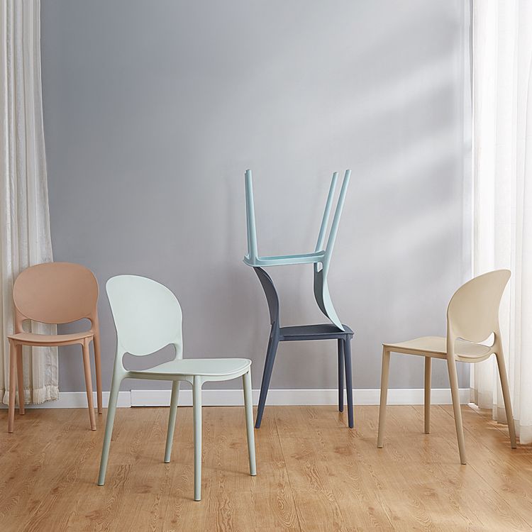 Modern Plastic Dining Room Chairs Open Back Dining Side Armless Chair for Restaurant Clearhalo ' kitchen&dining_furn' 'Dining Chairs' 'Dining Tables & Seating' 'dining_chair' 'furn' 'furn_dining_chair' 'Furniture' 'furniture_dining_chair' 'Kitchen & Dining Furniture' 'kitchen' 1200x1200_5898118c-1901-4144-b284-ac70109036ac